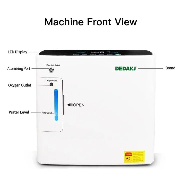 DEDAKJ-DE-2SW-2-9L/min-Large Flow-Portable-Oxygen Machine-with Nebulizer