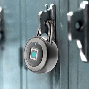 Fingerprint Padlock Smart  Keyless One Touch Open Waterproof for Gym Bike School Handbags Door, Black