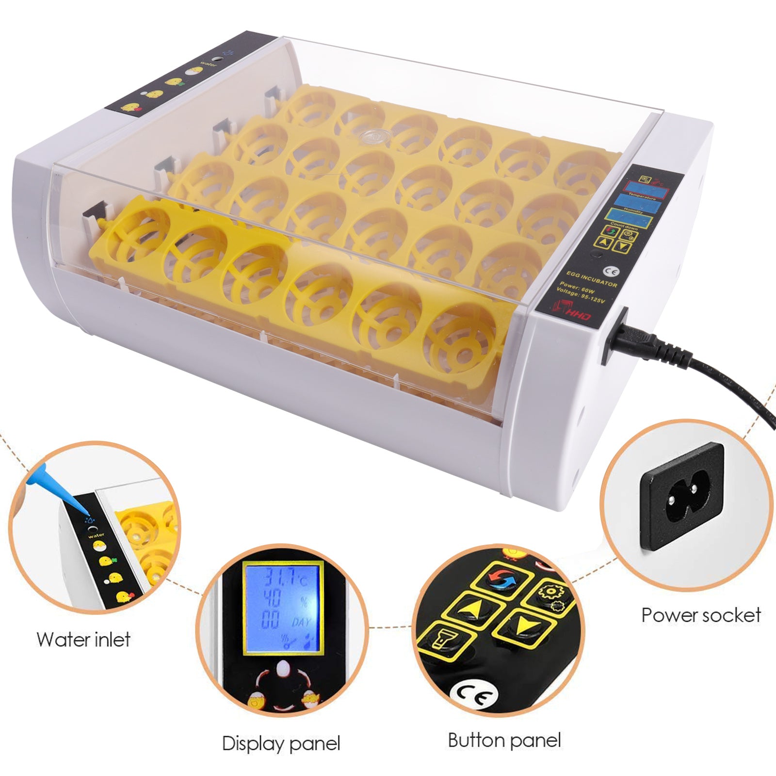 Egg Incubator Digital Incubators for Hatching Chicken Turkey Quail Fertilized Eggs