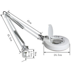 10/15/20X Clip-on Magnifying Glass with Light and Stand, Adjustable Swivel Arm Magnifier Maintenance Tool