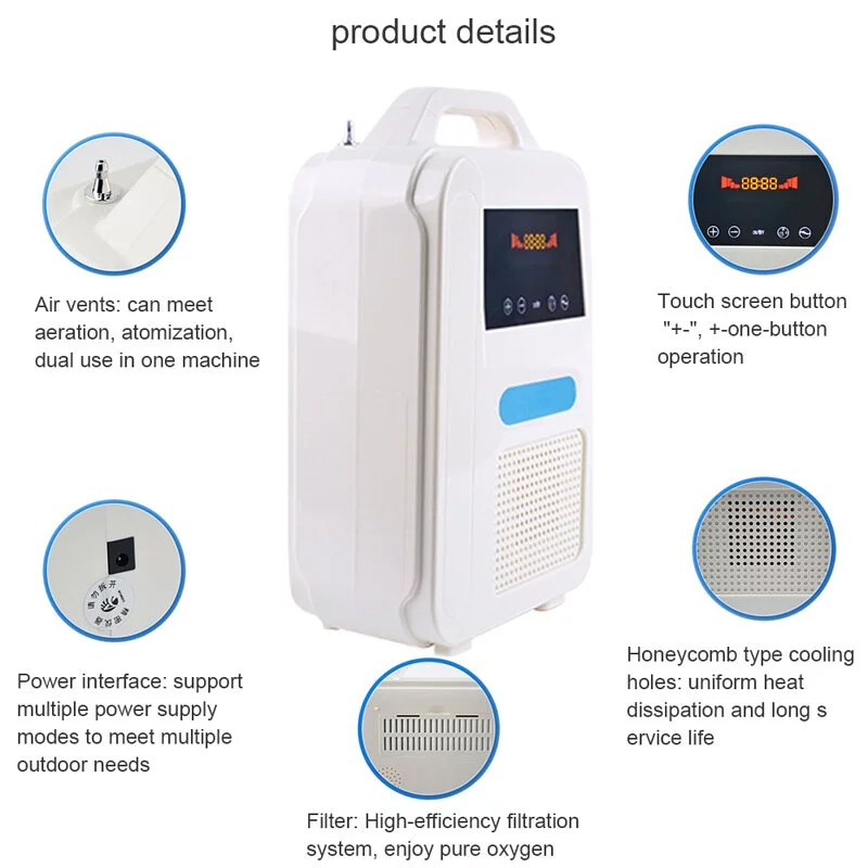 1L Portable Oxygen Concentrator O2 Generator MINI Oxygen Machine For Home and Travel