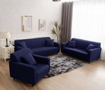 6 PCS Stretch Sofa Covers Pure Color Furniture Protective Cover 1 Triple 1 Double 1 Single Seat and 3 Pillowcases Combination