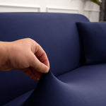 6 PCS Stretch Sofa Covers Pure Color Furniture Protective Cover 1 Triple 1 Double 1 Single Seat and 3 Pillowcases Combination
