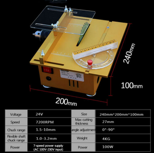 9.4 Inch Mini Table Saw Woodworking Table Bench