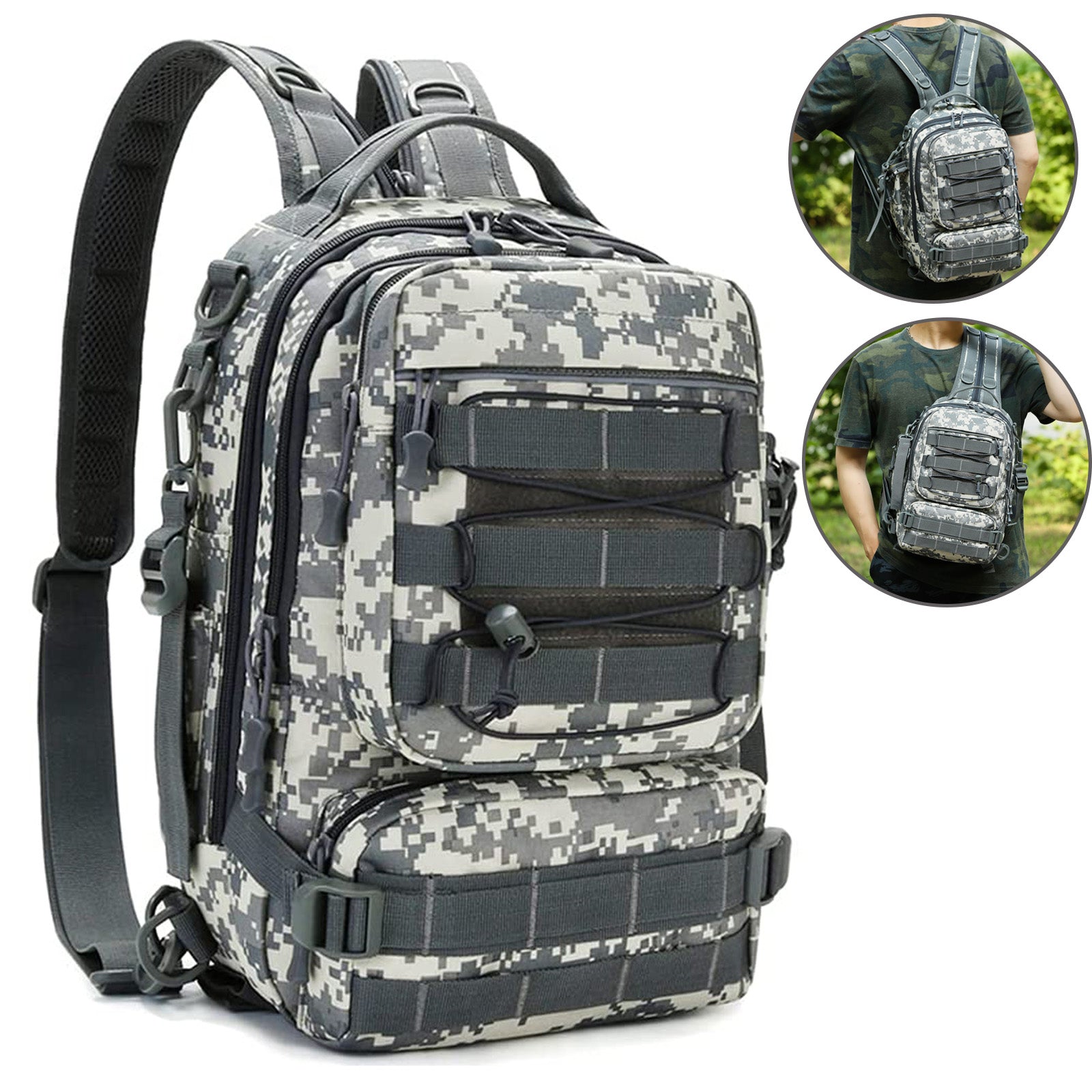 Fishing Tackle Storage Bag Multifunction Outdoor Shoulder Backpack Scratch resistant with Rod Holder