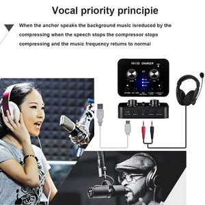 Bittychoice X7 Live Sound Mixer Portable Audio Mixer Voice Changer for Live Broadcast K Songs Recording Voice Chatting