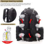 55L Tactical Backpack Military Assault Pack Camping Hiking Outdoor Traveling Backpack Waterproof Detachable, Black/Camouflage