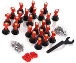 Tile Leveling System Kit Tile Leveler Spacers with Replaceable Steel Needle and Flat Ceramic Tile Adjusters  for Building Walls & Floors