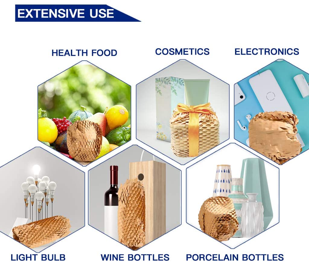 Honeycomb Packing Paper Recyclable Cushioning Wrap Roll for Protecting Fragile Items Transportation Protection