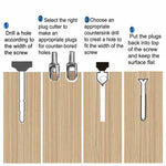 23pcs Woodworking Chamfer Drilling Tool, 8pcs Wood Plug Cutter Drill, 7pcs Three Pointed Countersink Drill Bit with L-Wrench, 6pcs 1/4" Hex 5 Flute 90 Degree Countersink Drill Bits