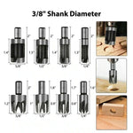 23pcs Woodworking Chamfer Drilling Tool, 8pcs Wood Plug Cutter Drill, 7pcs Three Pointed Countersink Drill Bit with L-Wrench, 6pcs 1/4" Hex 5 Flute 90 Degree Countersink Drill Bits