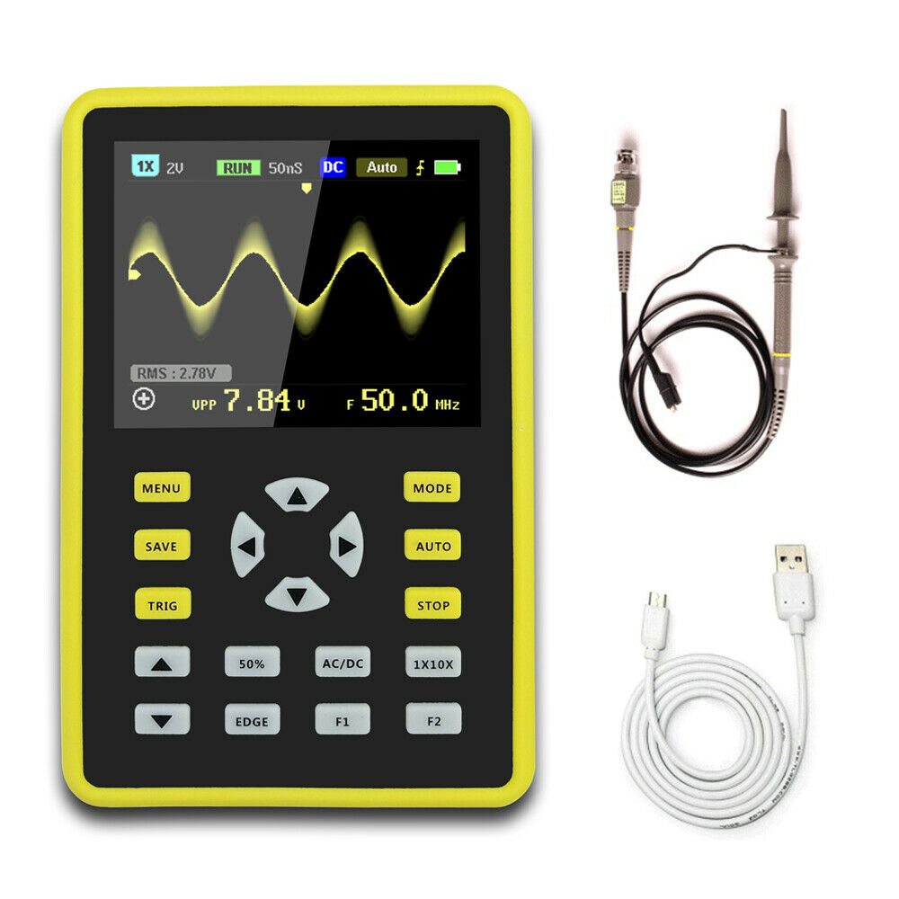 Handheld Digital Tablet Oscilloscope Portable Storage Oscilloscope Kit 100MHz Bandwidth 500MS/s 5012H 2.4" Screen