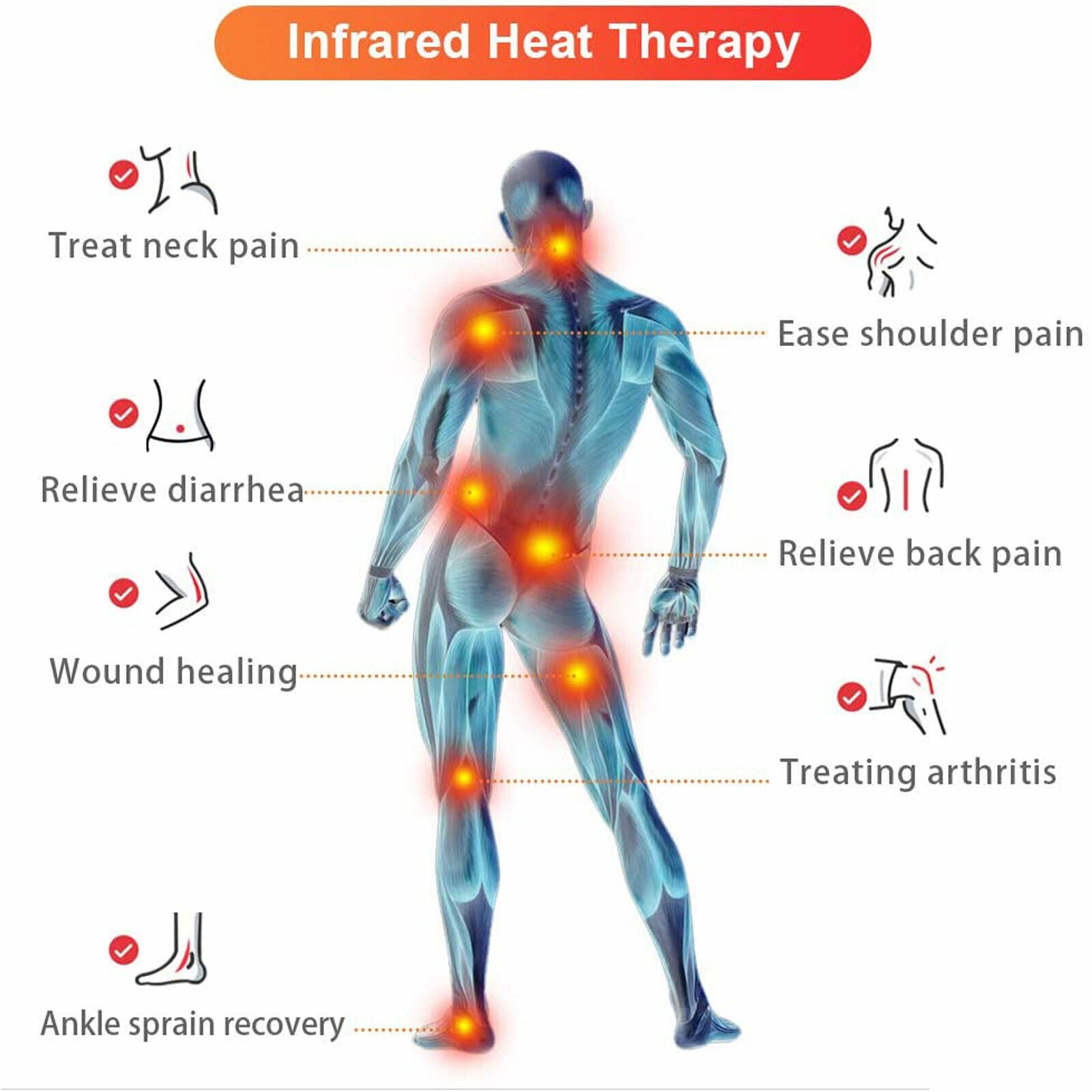 Infrared Light, 275W Infrared Heat Lamp,Therapy Heating Lamp for Relieve Joinpt Pain and Muscle Aches