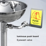 304 Stainless Steel Vertical Eye Wash, Emergency Eye Wash  with Dual Aerated Spray Heads and dust Cover
