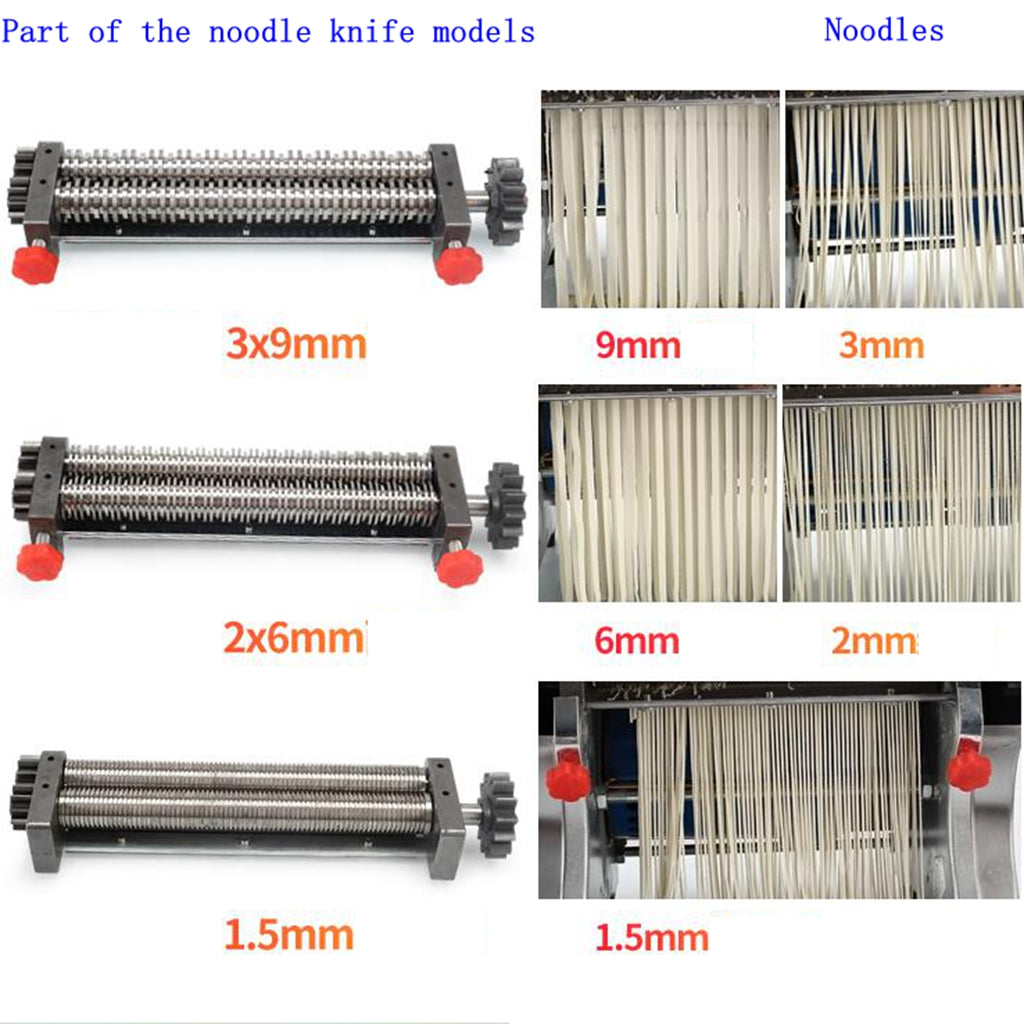 550W 110V 2/6mm Stainless Steel Commercial Automatic Electric Noodle Making Pasta Maker Dough Roller Noodle Cutting Machine