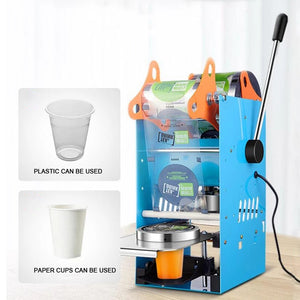 Cup Sealing Machine Commercial Bubble Tea Cup Sealing Machine With Control Panel 270W Electric Cup Sealer Machine For Sealing 9.5cm PP PE PC Cups 300-500 Cups/h