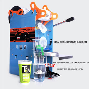 Cup Sealing Machine Commercial Bubble Tea Cup Sealing Machine With Control Panel 270W Electric Cup Sealer Machine For Sealing 9.5cm PP PE PC Cups 300-500 Cups/h