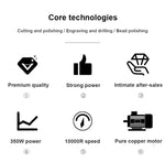 Gem Jewelry Polishing Grinding Machine Mini Table Saw Polisher Bench Buffer Machine, DIY Lathe Machine 0-10000r/min with Flexible Shaft for Home Woodworking Carving Hobbies