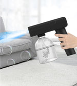 Disinfectant Mist Gun Handheld Rechargeable Nano Atomizer Portable Sprayer with Blue Light for Home Office School or Car, White/Black