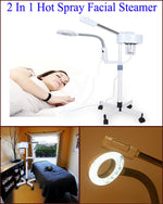 2 In 1 Facial Steamer with 5 Magnifying Glass Nano Ionic Ozone Steaming face Instrument Water Replenishment Equipment