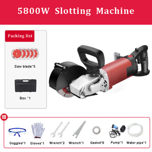 5800W Wall Line Cutter Grooving Cutting Machine Adjustable Water and Electricity Installation Tool Dust Reduction
