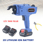 Automatic Rebar Tier Tying Machine Electric Tying Tool Portable Rebar Cut Strapping Computer w/Electric + 2 Batteries