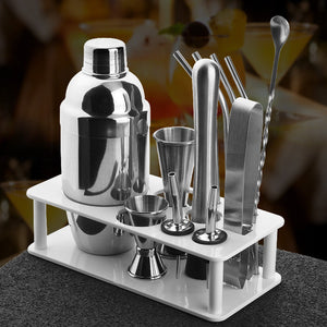 12-Piece Cocktail Shaker Set Bar Tools for Professional Bartender Home Martini Shaker with Stand