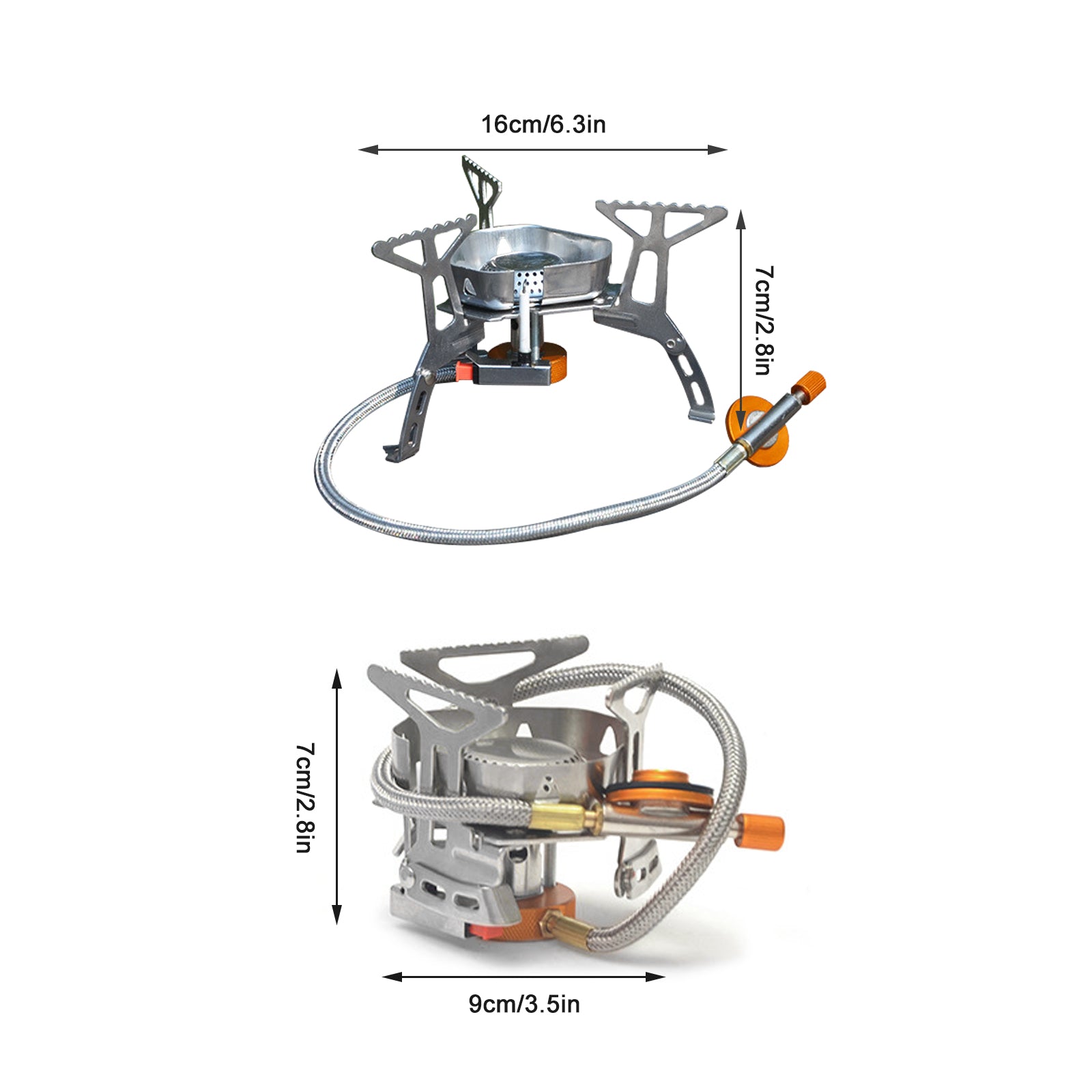 3500W Camping Gas Stove Backpack with Durable Portable  Piezo Ignition Burner with Carrying Case,Square/ Triangle