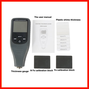 Coating Thickness Gauge Digital Paint Thickness Gauge Meter Tools Ferrous and Non-Ferrous 2 in 1 RZ240