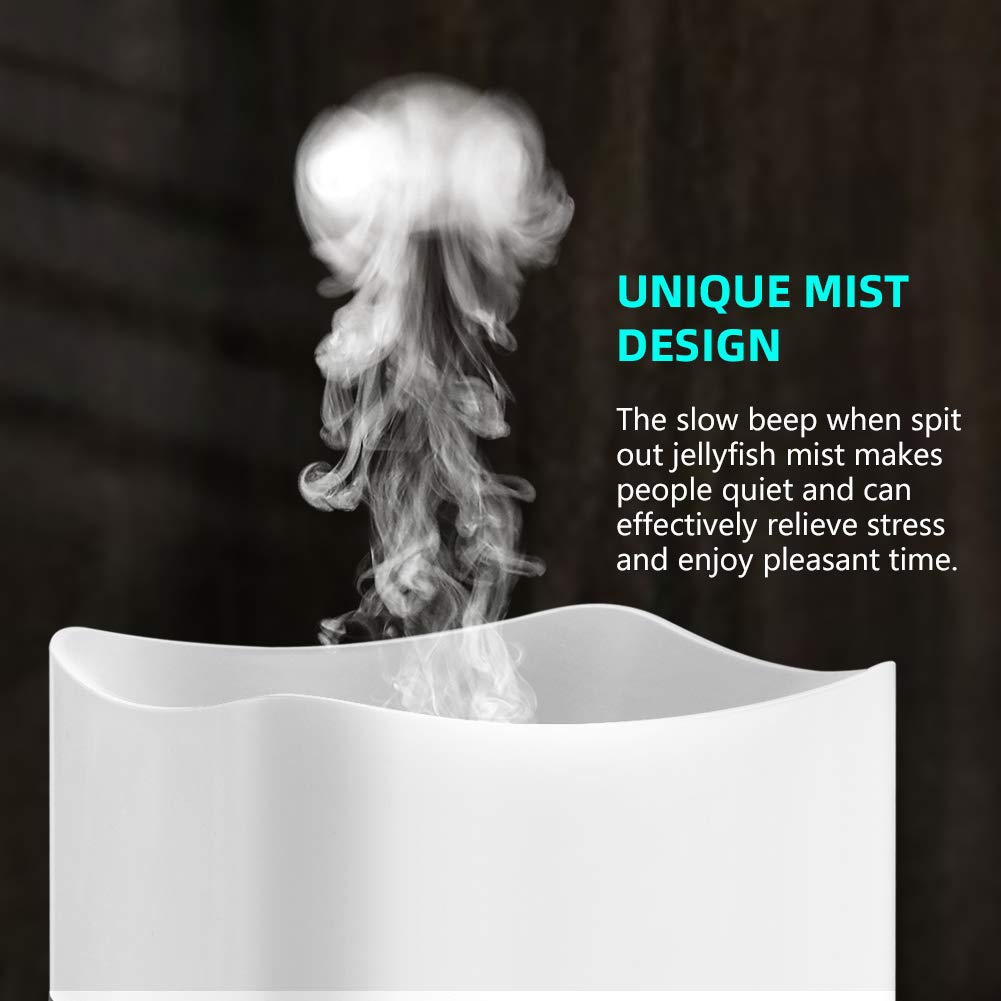 Cool Mist Humidifier Adjustable Jellyfish-Shaped Spray Essential Oil Diffuser with Automatic Shut-Off Night Light Function