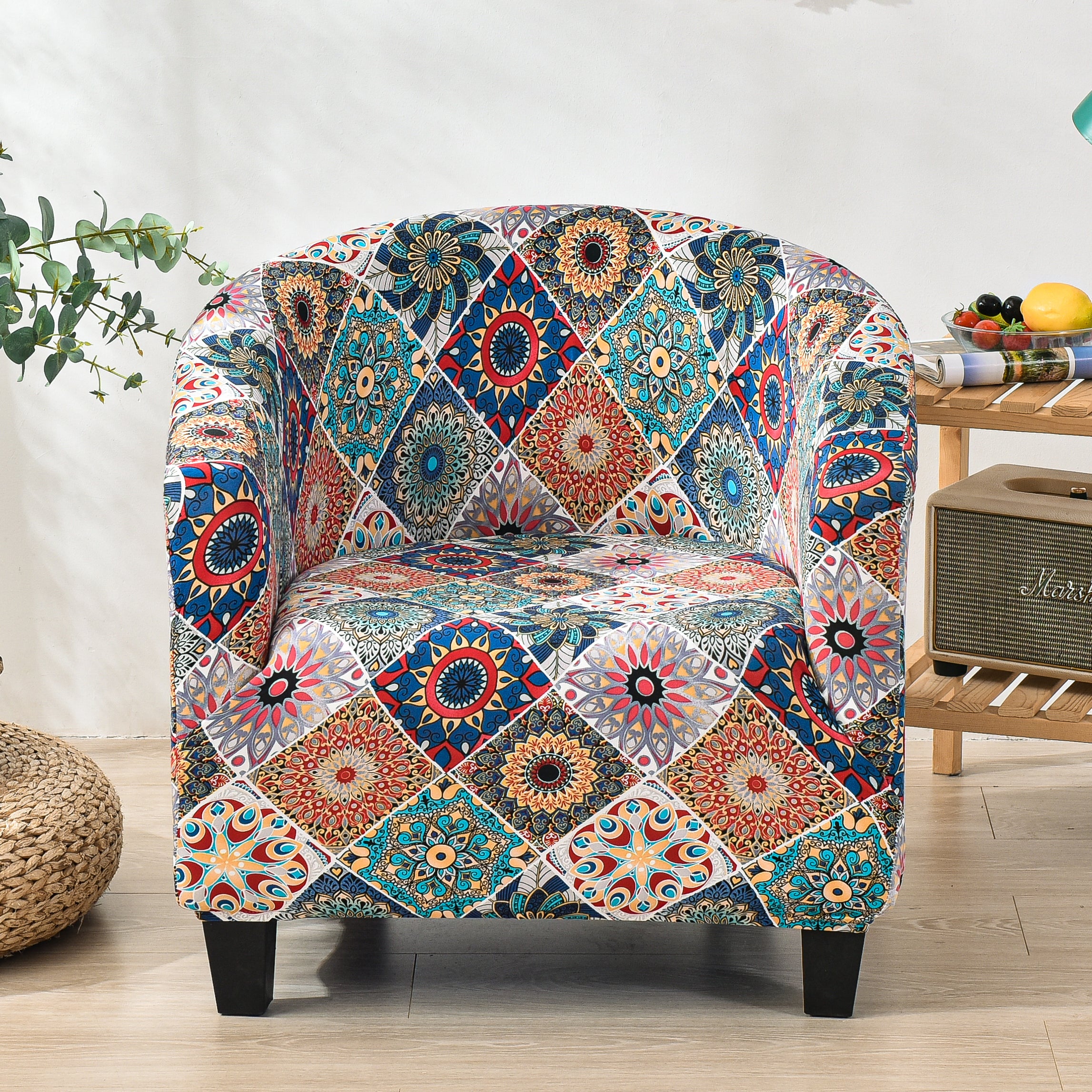 Club Chair Slipcover Barrel Chair Cover Printed Tub Chair Slipcover Armchair Covers Sofa Couch Covers for Living Room