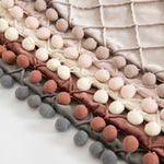 2 PCS Throw Pillow Covers with Pom-poms Soft Plush Velvet Decorative Luxury Style Cushion Case Pillow Shell for Sofa Bedroom, 12 Colors