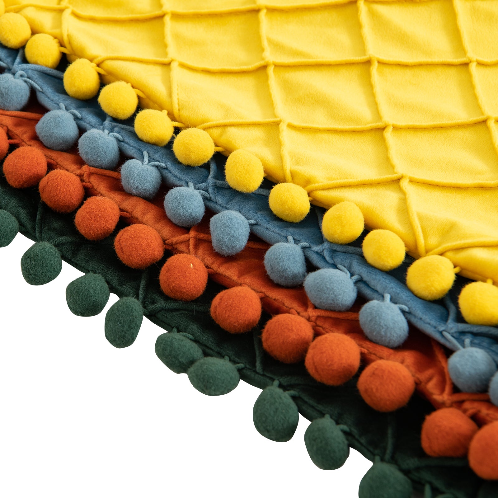 2 PCS Throw Pillow Covers with Pom-poms Soft Plush Velvet Decorative Luxury Style Cushion Case Pillow Shell for Sofa Bedroom, 12 Colors