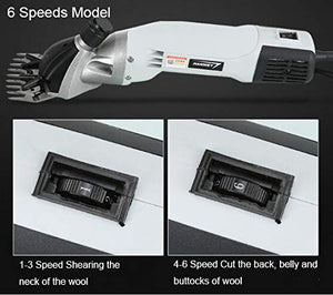 Electric Sheep Shears Goat Shearing Clippers with 6 Speeds 9pcs Straight Blades for Farm Supplies Sheep Animal Livestock 900W 2400R/Min