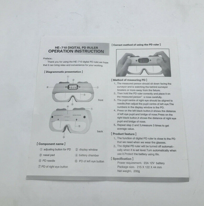 Optical Digital PD Ruler Pupilometer Interpupillary Distance Scale CP-30 12V 23A Ophthalmology Optometry Equipment