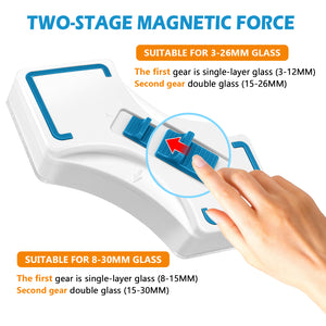 Glass Wipe Adjustable Magnetic Single and Double Layer Universal Double-Sided  8-30 mm, Gray Blue
