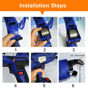 Handheld Automatic Rebar Tier Tying Machine Reinforcing Steel Strapping Machine Tool Kit  with 2 Stell Wire 8-34mm