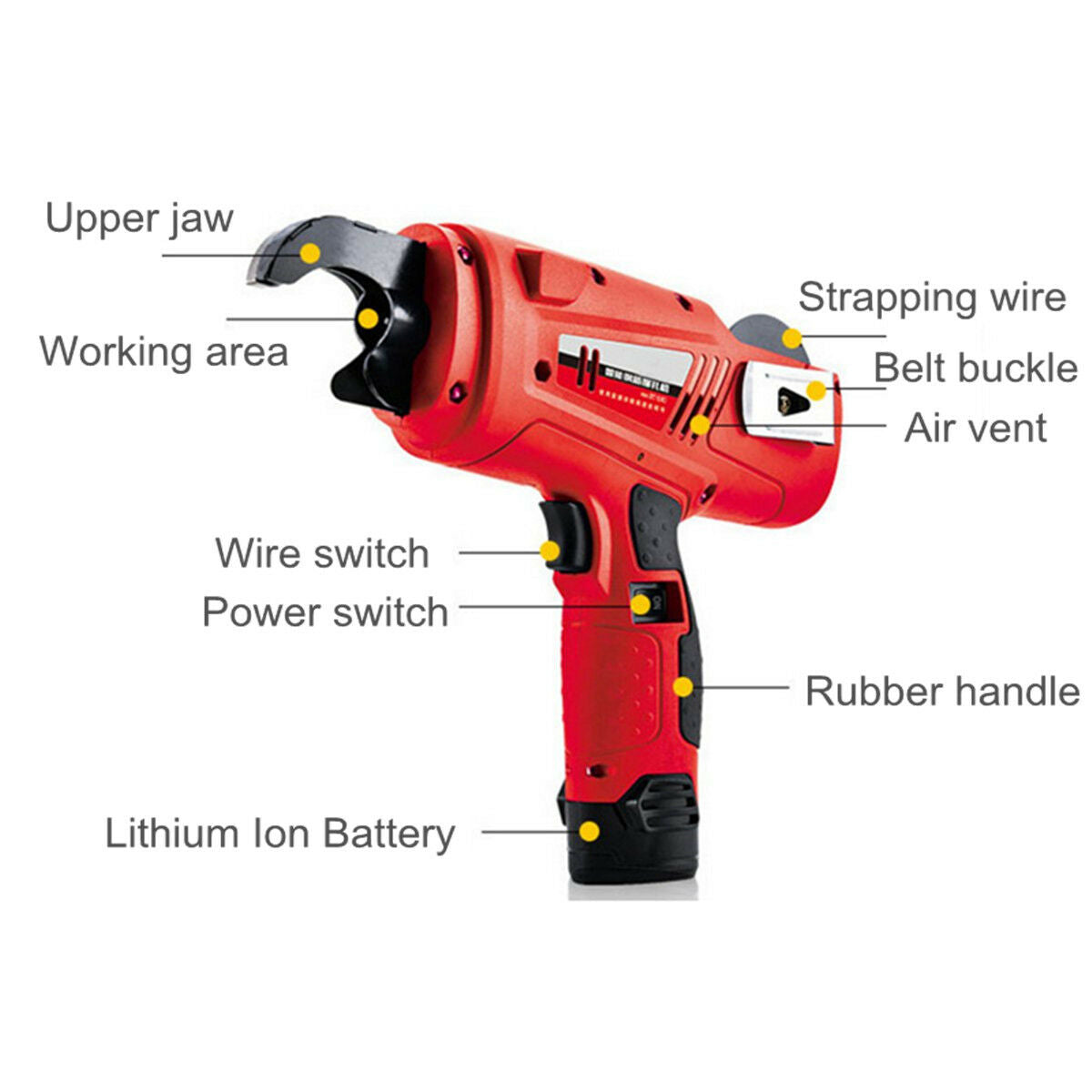 Handheld Automatic Rebar Tier Tying Machine Reinforcing Steel Strapping Machine Tool Kit  with 2 Stell Wire 8-34mm