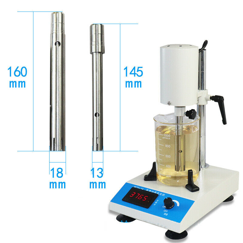 High Speed Homogenizer Adjustable  Lab Disperser Emulsifier 22000rpm w/ 2 Working Heads 110V 300W