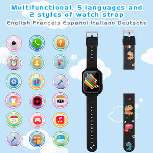 Kids Smartwatch for Boys Girls with Touch Screen Smartwatch with Phone Call SOS Music Player Alarm Camera Games for Christmas Birthday, 3 Colors