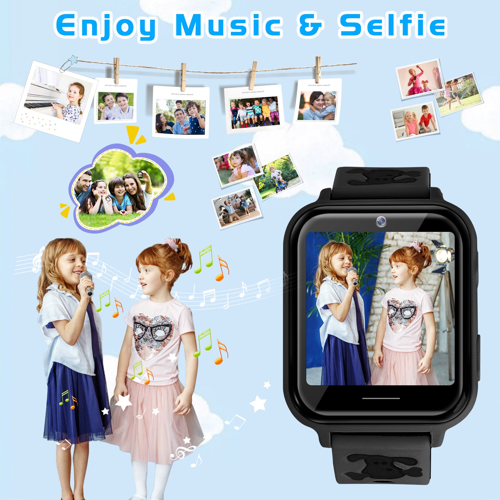 Kids Smartwatch for Boys Girls with Touch Screen Smartwatch with Phone Call SOS Music Player Alarm Camera Games for Christmas Birthday, 3 Colors