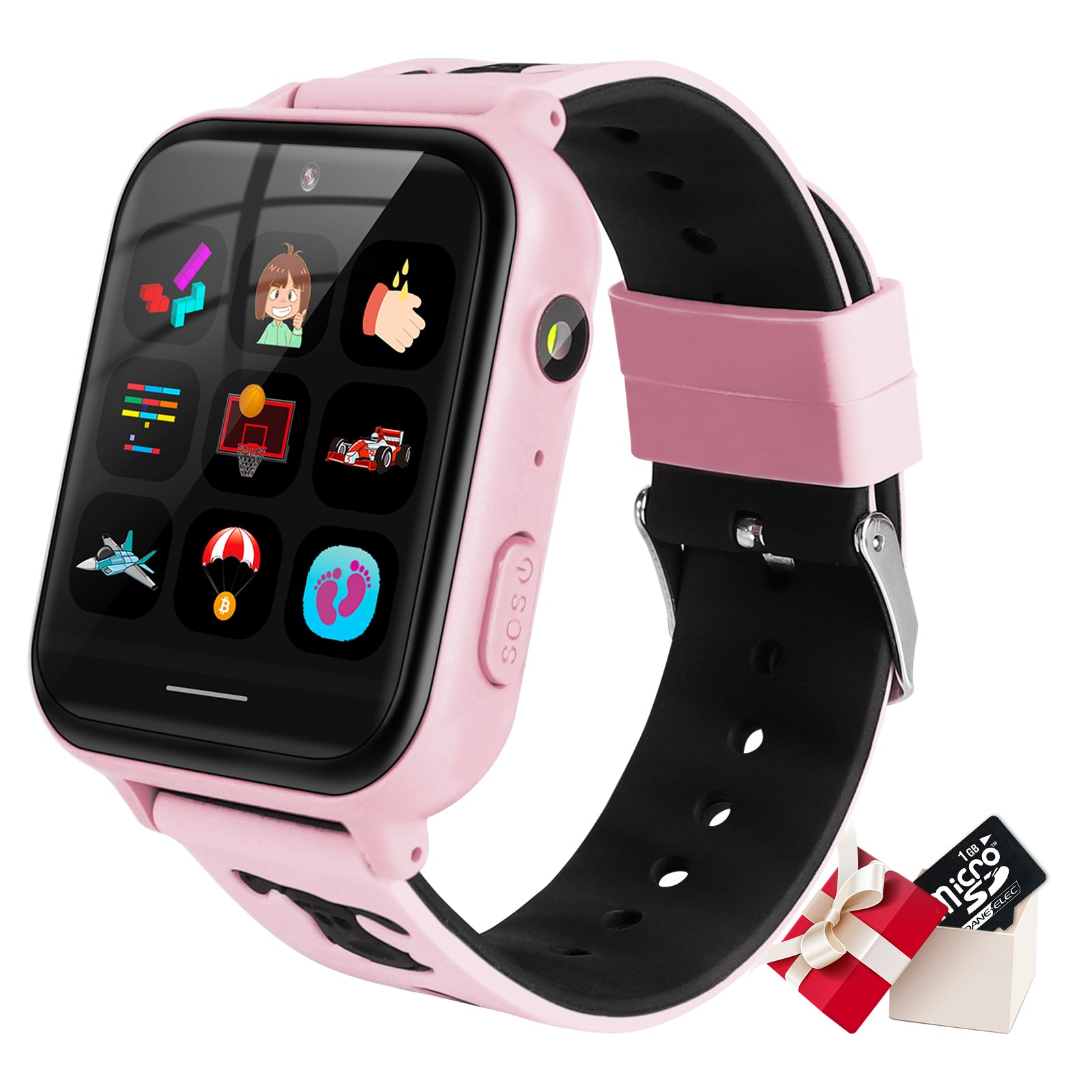 Kids Smartwatch for Boys Girls with Touch Screen Smartwatch with Phone Call SOS Music Player Alarm Camera Games for Christmas Birthday, 3 Colors