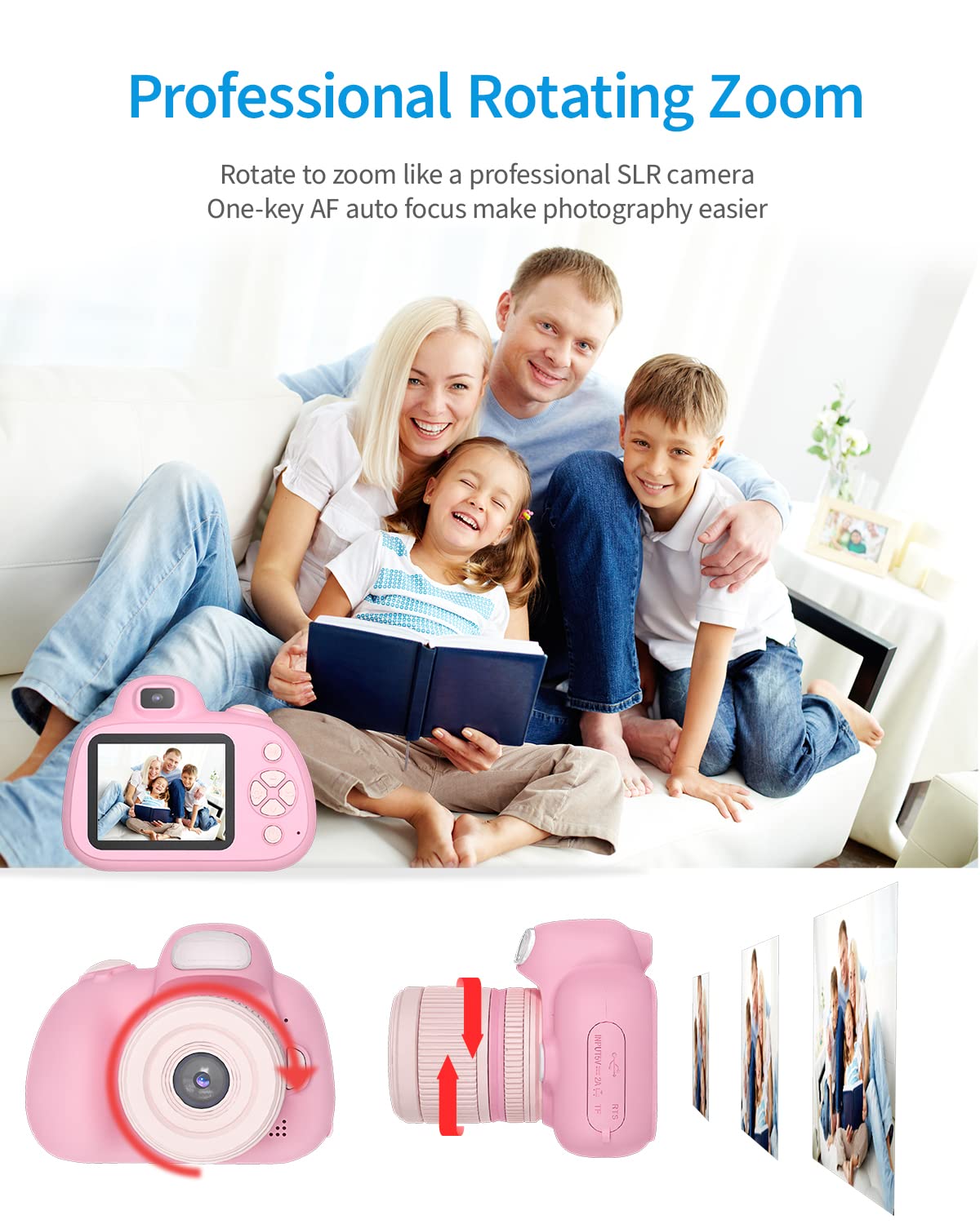 Kids Camera, Digital Camera for Kids, Toys for Girls Boys, Digital Camera with 2.4 Inch IPS Screen