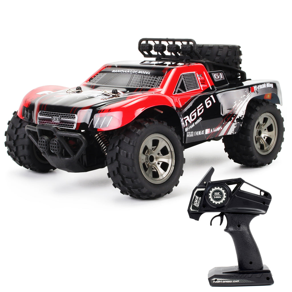 Remote Control Off Road Car 2.4Ghz 1:18 Scale All Terrains Electric Toy 260 Powerful Motor with Two Rechargeable Batteries for Boys Kids