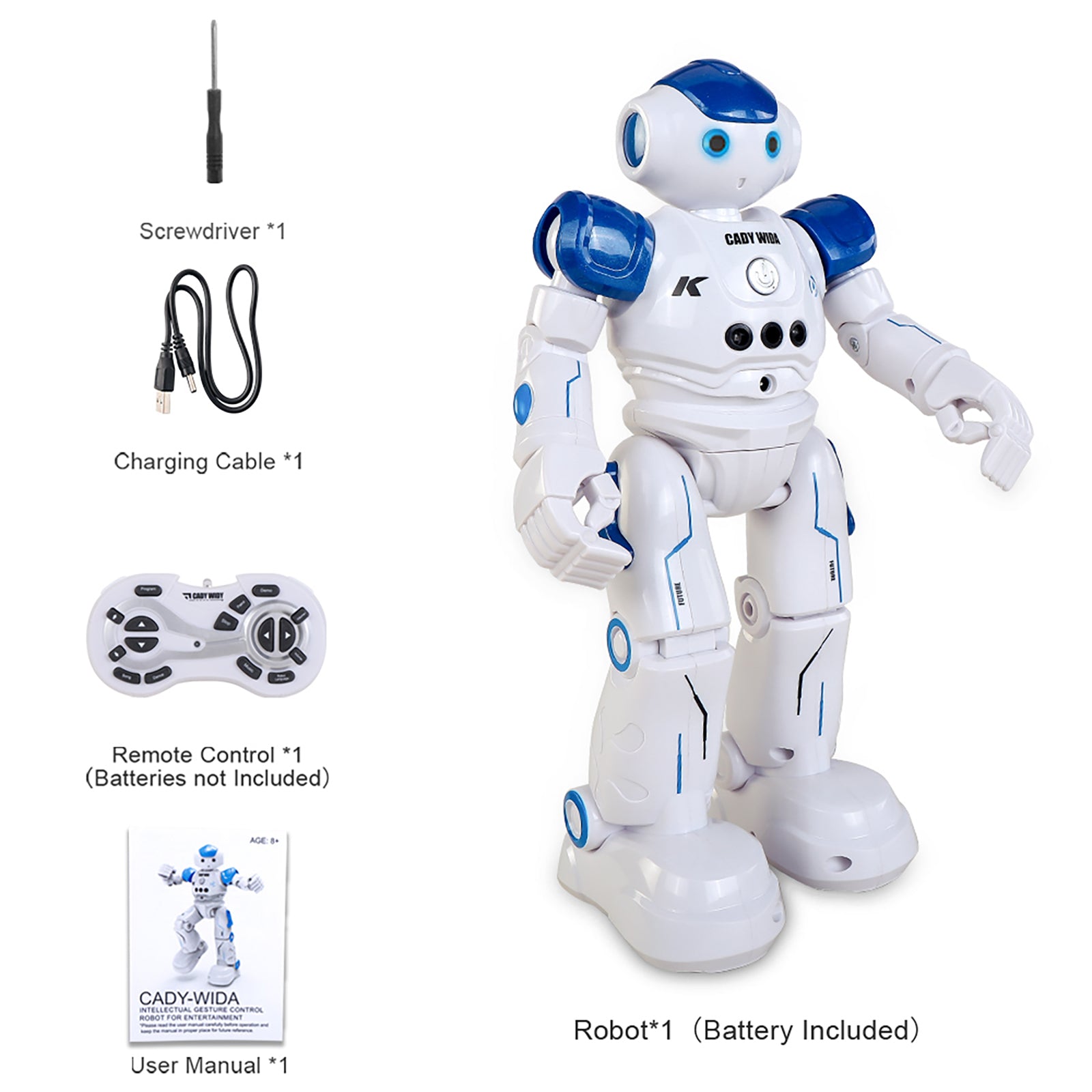 RC Robot Toy with Gesture Sensing Remote Programmable Can Singing Dancing