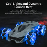 Remote Control Car with Fog Music Lights Spray 360° Auto Rotation of RC Car 4WD High Speed Car