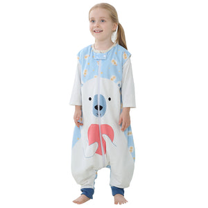 Baby Sleeveless Sleepsuit - Cotton Sleeping Bag with Feet Zip - Winter Onesie Pajamas, 1-6 Years 8 Styles SML