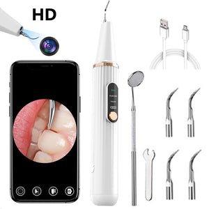 Ultrasonic Tooth Plaque Remover with HD WiFi Camera LED Lights Electric Tooth Cleaner Portable Tartar Remover