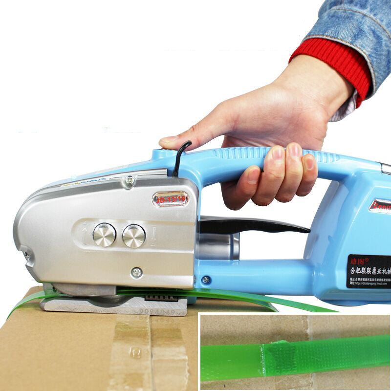 Electric Strapping Machine Packaging Banding Kit Tensioner Tool Sealer for Plastic Steel Belt PP Tape Width 13-16mm
