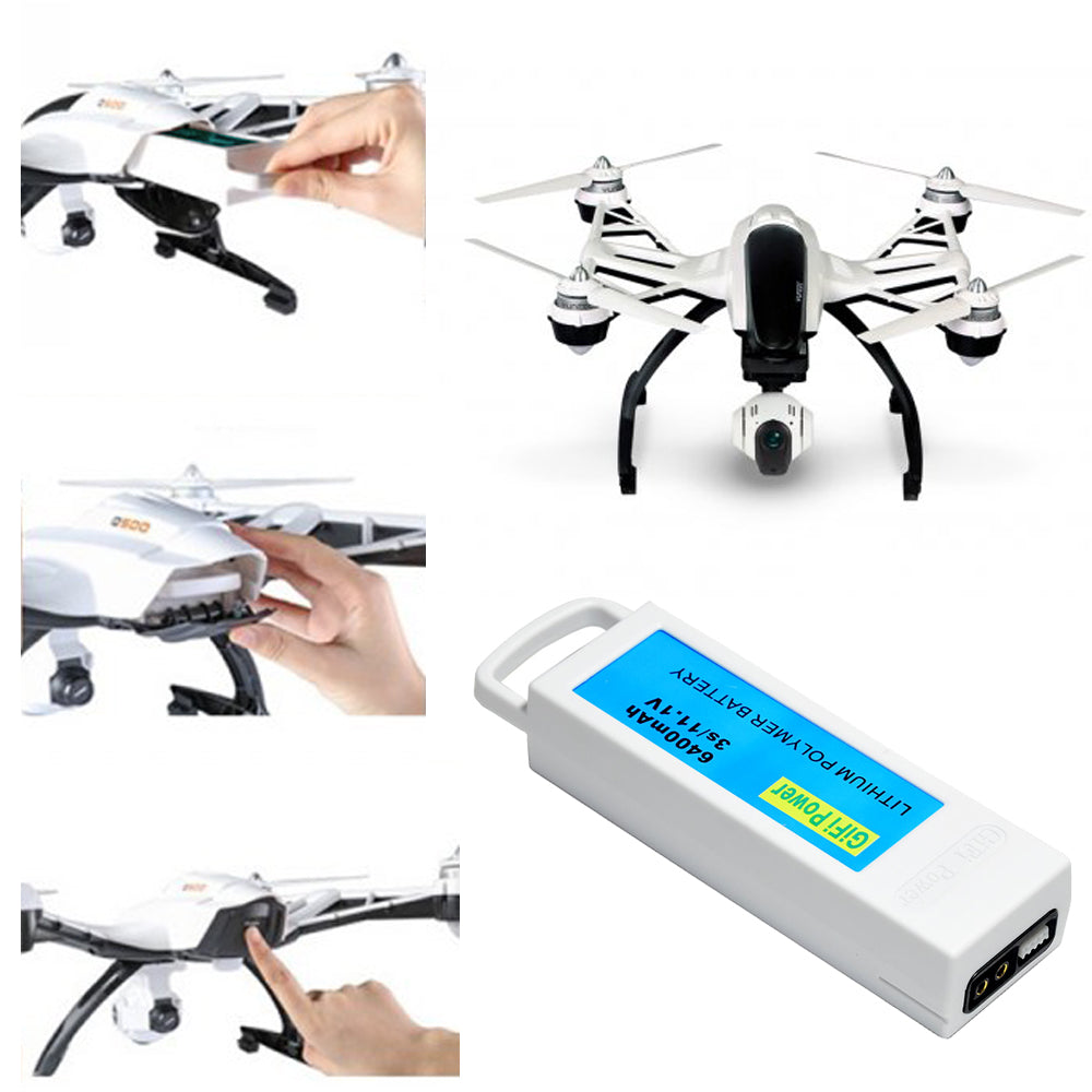 6400mAh High Capacity 11.1V LiPO Battery for Yuneec Q500 Q500+ Q500 4K Drone Quadcopter